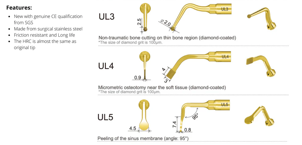 Woodpecker US-II LED Piezo Surgical Tip Kit