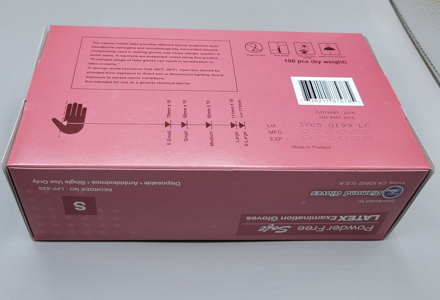 Latex Exam Gloves Powder Free 10 boxes per case